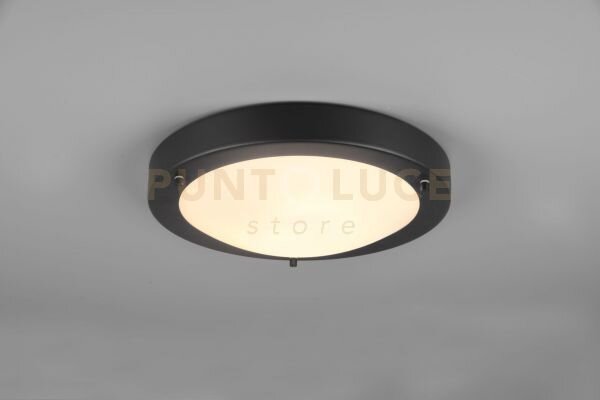 Condus h2o plafoniera bordo metallo nero ip44 d.31,5cm 1 luce attac
