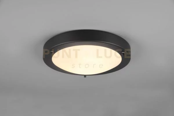 Condus h2o plafoniera bordo metallo nero ip44 d.31,5cm 1 luce attac