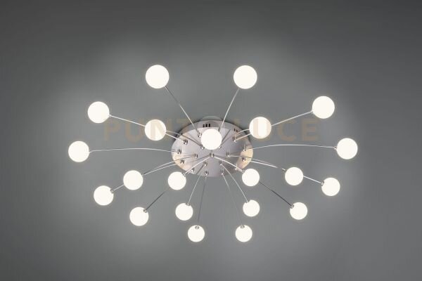 Bullet plafoniera led metallo acciaio con 21 diffusori vetro bianco