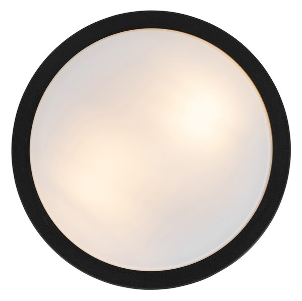 Plafoniera da esterno moderna nera 28 cm IP44 - Flavi
