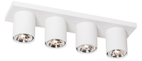Faretto da soffitto moderno bianco 4 luci - Tubo