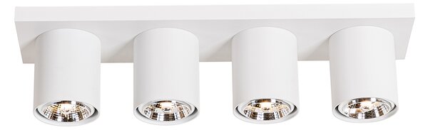 Faretto da soffitto moderno bianco 4 luci - Tubo