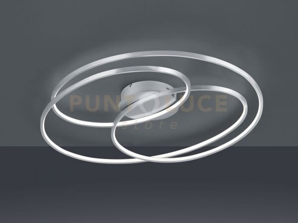 Gale plafoniera led 50w 7000lm, 3000k grande acciaio satinato 3 cer