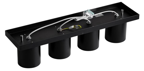 Faretto da soffitto moderno nero 4 luci - Tubo