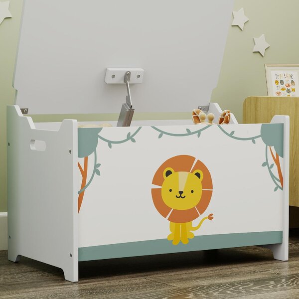DecHome Baule Portagiochi con Coperchio per Bambini per Giocattoli e Vestiti, 60x37x39 cm colore Verde