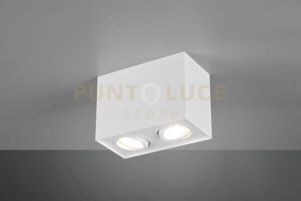 Biscuit cubo bianco 2 spots orientabili l. 17,8 x 9,6cm h. 12,5cm a