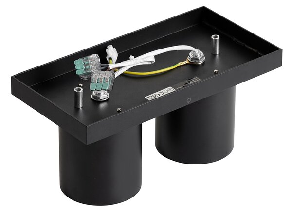 Faretto da soffitto moderno nero 2 luci - Tubo