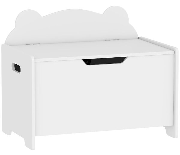 DecHome Baule Portagiochi in Legno a Forma di Orso e Capacit 20 kg 60x38x48 cm colore Bianco