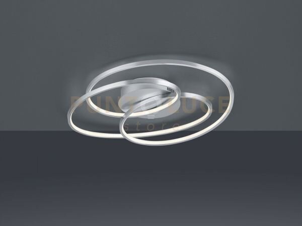 Gale plafoniera led 38,5w 5000lm, 3000k acciaio satinato cerchi con