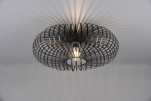 Johann plafoniera metallo ellisse nero d. 50cm 1 attacco e27