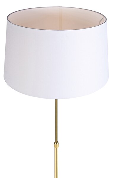 Lampada da terra intelligente oro con paralume in lino bianco 45 cm incl. Wifi A60 - Parte