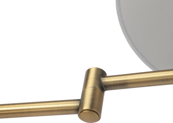 Lampada da parete intelligente bronzo con paralume bianco incl. Wifi A60 - Ladas Deluxe
