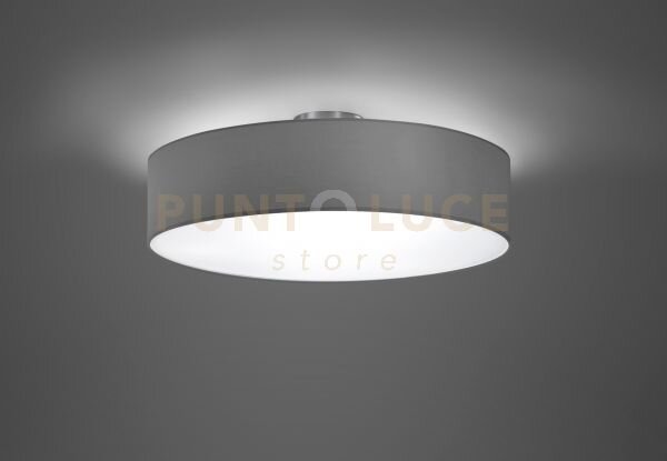 Hotel plafoniera tonda paralume grigio cm50 3 luci attacco e27