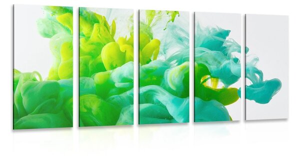 Quadri 5 pezzi – Inchiostro in tonalità verde