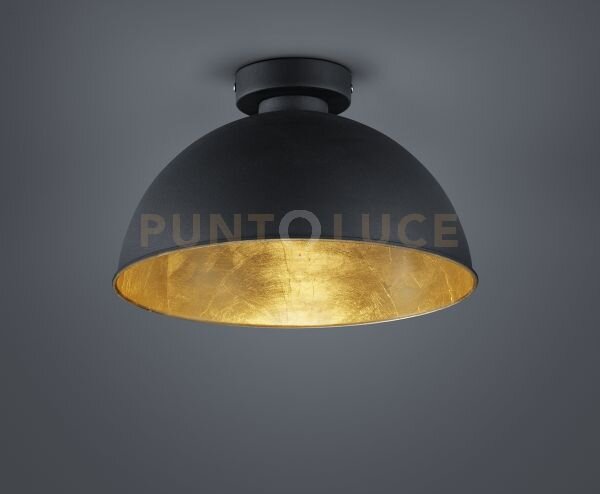 Jimmy plafoniera metallo nero + oro d.31cm 1 luce attacco e27