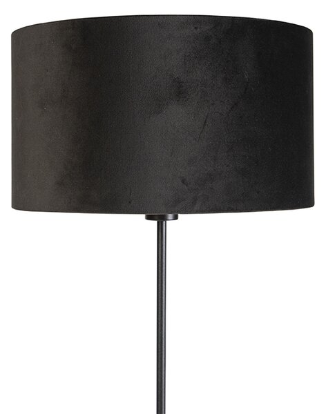 Lampada da terra intelligente nera con paralume in velluto nero 35 cm incl. Wifi A60 - Parte