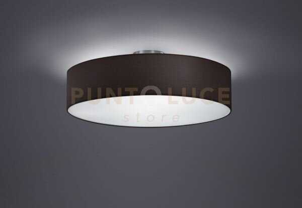 Hotel plafoniera tonda paralume nero d.50cm 3 luci attacco e27