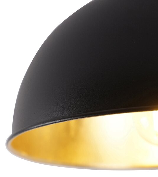 Lampada da soffitto intelligente nera con oro 28 cm con WiFi A60 - Magnax