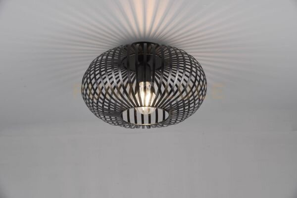Johann plafoniera metallo ellisse nero d. 30cm 1 luce attacco e27