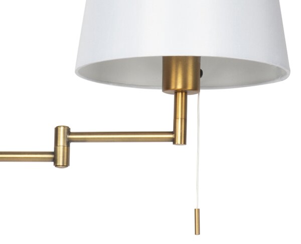 Lampada da parete intelligente bronzo con paralume bianco incl. Wifi A60 - Ladas Deluxe