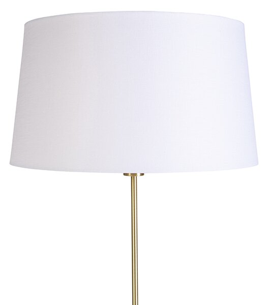 Lampada da terra intelligente oro con paralume in lino bianco 45 cm incl. Wifi A60 - Parte