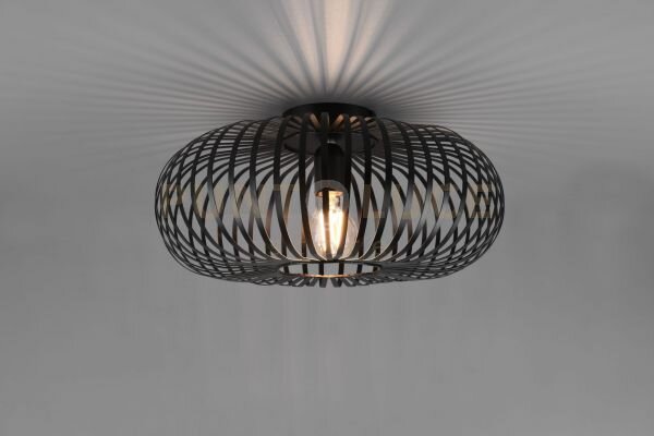 Johann plafoniera metallo ellisse nero d. 40cm 1 luce attacco e27