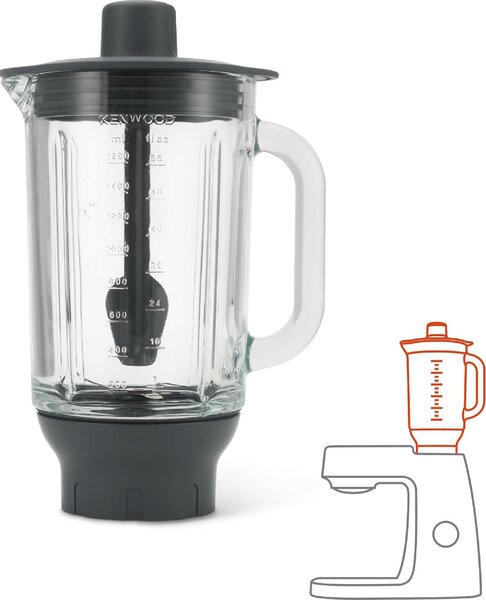 Kenwood Bicchiere per frullatore in vetro Capacit 1.6 Litri Compatibile con Classic KM330 Chef - KAH359GL