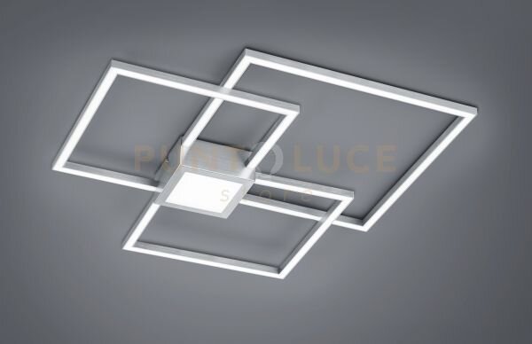 Hydra plafoniera led 38w 4400lm, 3000k metallo acciaio triplo quadr