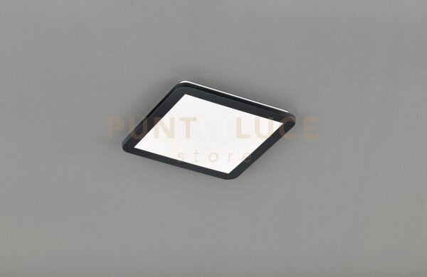 Camillus plafoniera led quadrata metallo nero opaco con funzione di