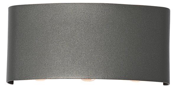 Lampada da parete per esterni grigio scuro con LED 6 luci IP54 - Silly