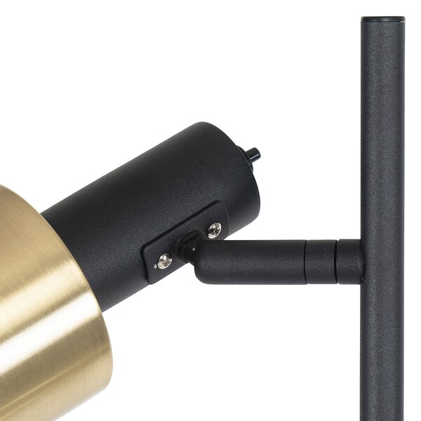 Lampada da terra intelligente nera con oro incl. 2 wifi A60 - Stijn
