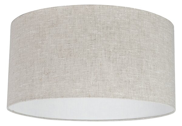 Lampada a sospensione rustica bianca con paralume in cotone grigio chiaro 50 cm - Combi