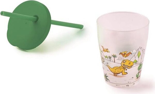 Snips Bicchiere con Cannuccia Dino colore Verde - 852