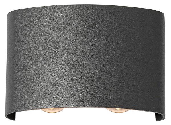 Lampada da parete per esterni grigio scuro con LED 4 luci IP54 - Silly