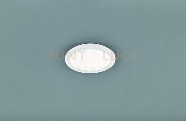 Camillus plafoniera led tonda metallo bianco opaco con funzione dim