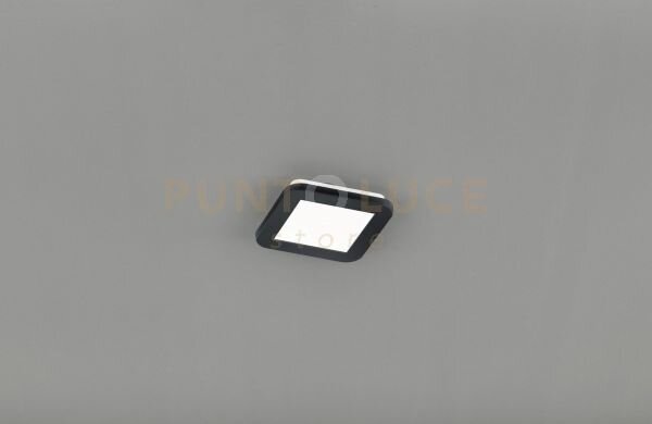 Camillus plafoniera led quadrata metallo nero opaco con funzione di