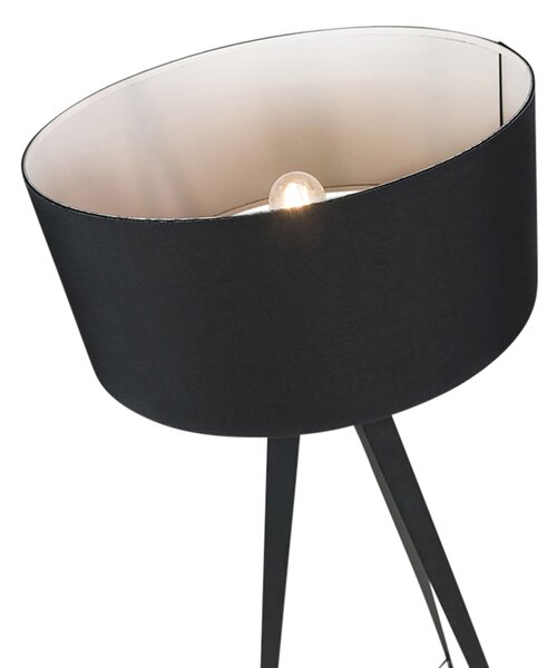Lampada da terra intelligente nera con paralume nero incl. Wifi A60 - Ilse