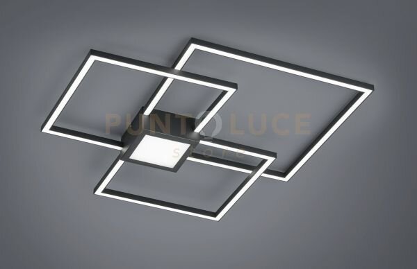 Hydra plafoniera led 38w 4400lm, 3000k metallo antracite triplo qua