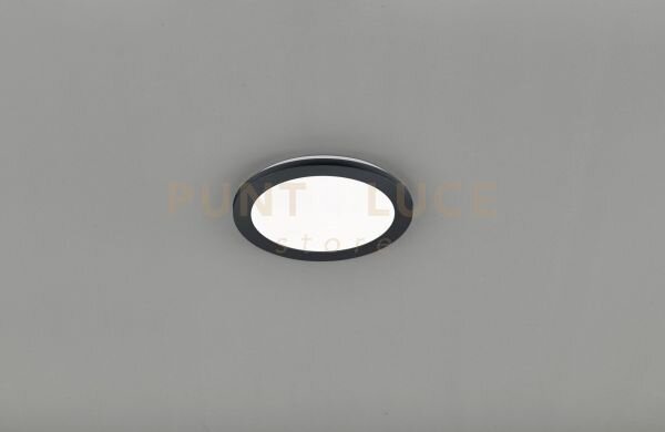 Camillus plafoniera led tonda metallo nero opaco con funzione dimme