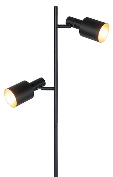 Lampada da terra intelligente nera incl. 2 Wifi A60 - Stijn