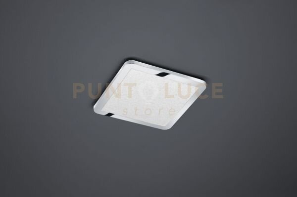 Cesar plafoniera led quadrata bordo cromato effetto cristallo dimme