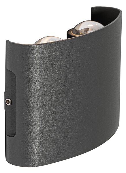 Lampada da parete per esterni grigio scuro con LED 4 luci IP54 - Silly