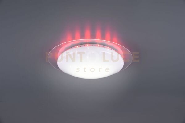 Bilbo plafoniera led diffusore bianco effetto stelle con bordo tras