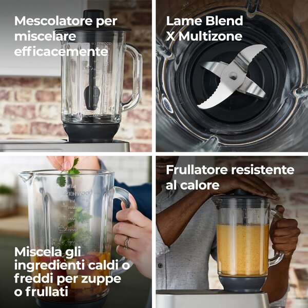 Kenwood Bicchiere per frullatore in vetro Capacit 1.6 Litri Compatibile con Classic KM330 Chef - KAH359GL