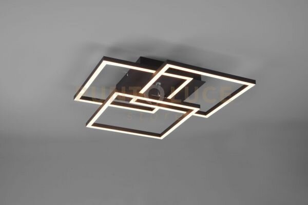 Mobile plafoniera led 27w 3200lm, 2700 - 6000k nera 3 quadrati orie