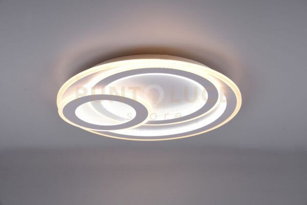 Mita plafoniera led 74w 9000lm, 2700 - 6000k bianca cerchi 3d con t