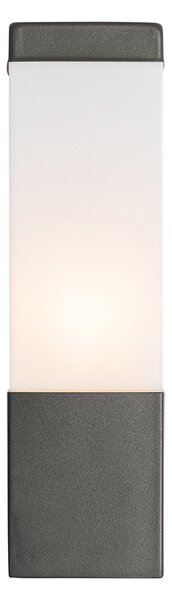 Lampada da parete per esterni moderna grigio scuro con opalina - Malios