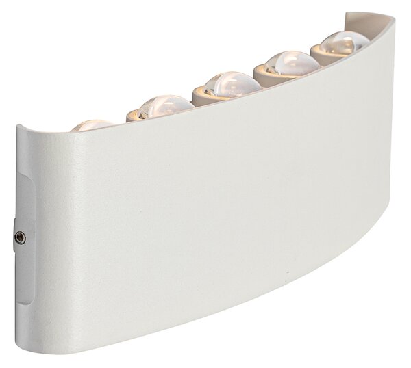 Lampada da parete per esterni bianca con LED 10 luci IP54 - Silly
