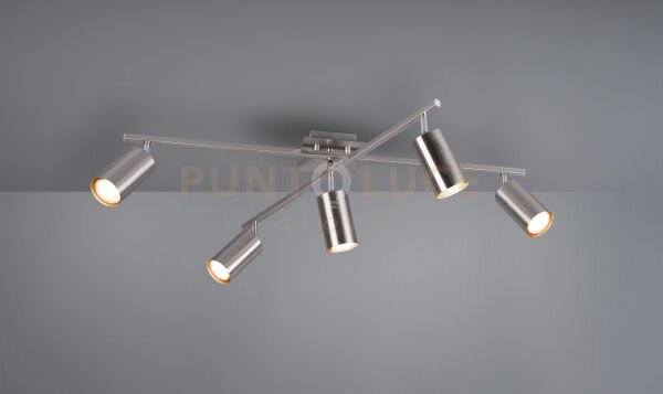 Marley plafoniera 2 barre orientabili 5 spots attacco gu10 cilindro