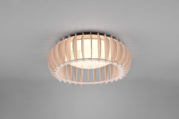 Monte plafoniera led con struttura legno colore naturale con dimmer